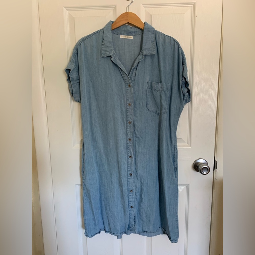 Becool | Light Blue Denim Shirt Dress